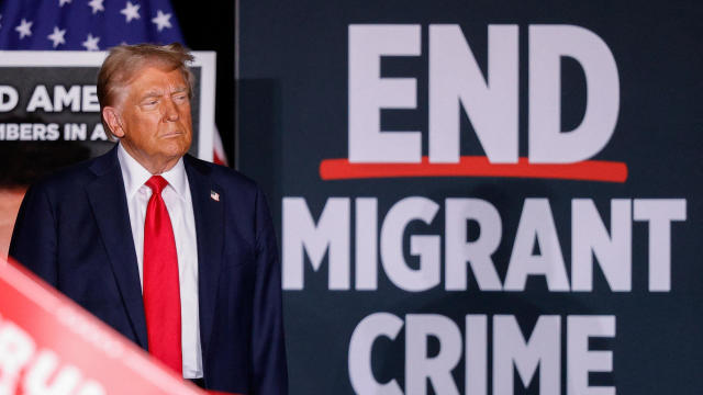 Former President Donald Trump holds a rally at Gaylord Rockies Resort and Convention Center in Aurora, Colorado, Oct. 11, 2024. 