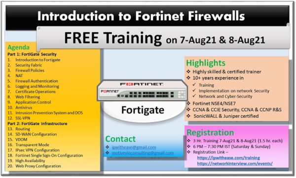 fortinet firewall free training