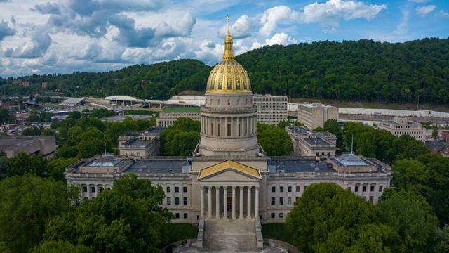 State Capitol of West Virginia features Kanawha River 