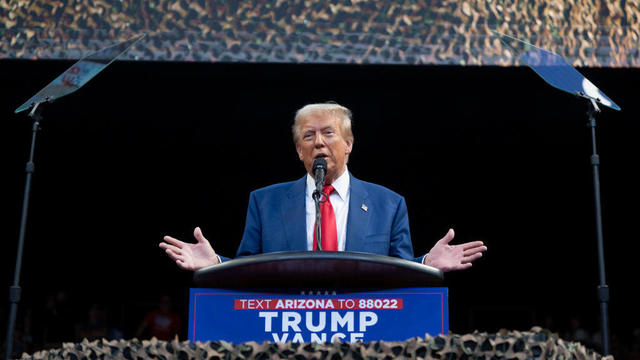 Former President Donald Trump speaks during a campaign rally on Oct. 13, 2024, in Prescott Valley, Arizona. 