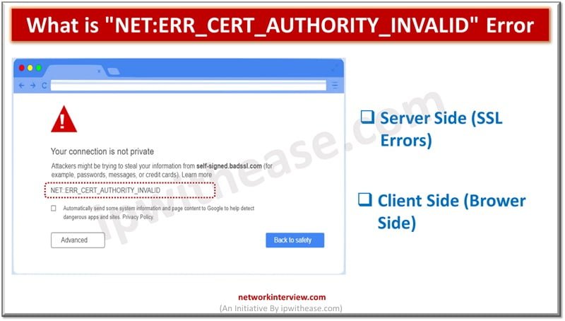 What is "NET:ERR_CERT_AUTHORITY_INVALID" error
