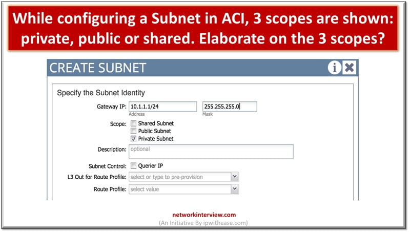 configuring a Subnet in ACI 3